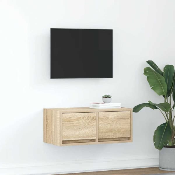 TV-bänk sonoma ek 60x31x25,5 cm konstruerat trä