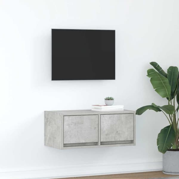 TV-bänk betonggrå 60x31x25,5 cm konstruerat trä