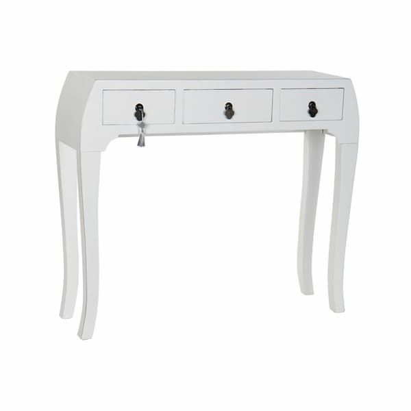 Hallbord DKD Home Decor Hvid Sølvfarvet 96 x 26 x 80 cm