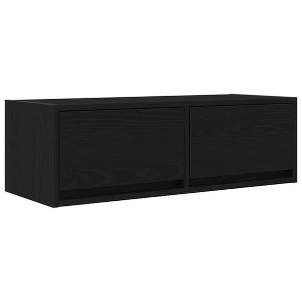 TV-bänk svart ek 80x31x25,5 cm konstruerat trä
