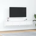 Miniatyrbild 1 av 2: TV-bänkar 2 st vit 80x31x25,5 cm konstruerat trä