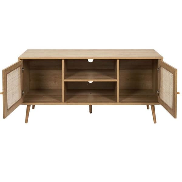 TV-möbel - Bali - Rektangulär - Trä - Beige - Dörr(ar) och låda(r)