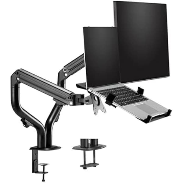 Bordsställ för bärbar dator och bildskärm/TV - AISENS DTL32TSR-195 - 3 pivots, 2 armar - 8Kg