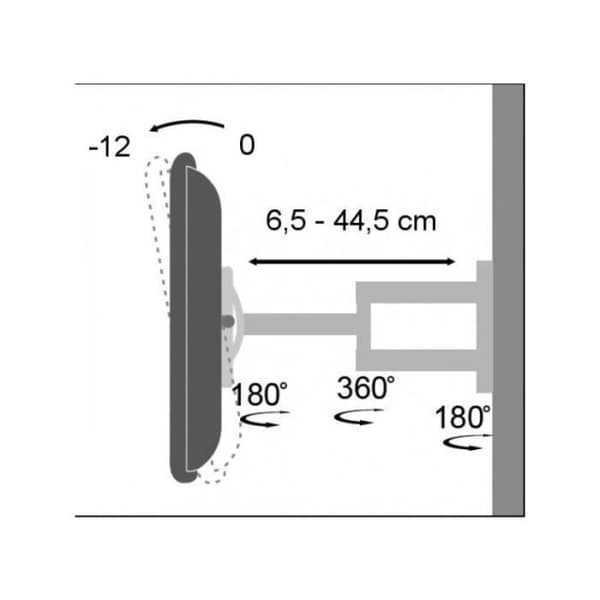 Lutande väggfäste -12°- Rotation 2 x180°