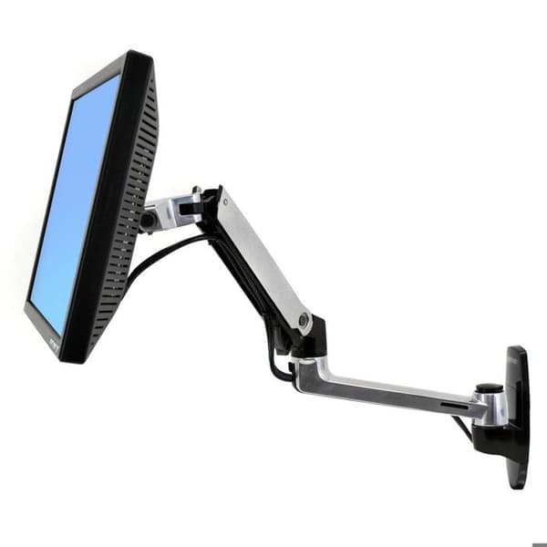 Skärm stöd - Ergotron - LX Väggmonterad LCD Arm - Polerat aluminium - Justerbar höjd 330 mm - Svart Gjuten aluminium