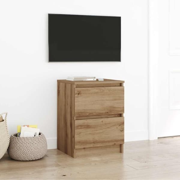 TV-bänk hantverksmässig ek 40x35x54 cm konstruerat trä
