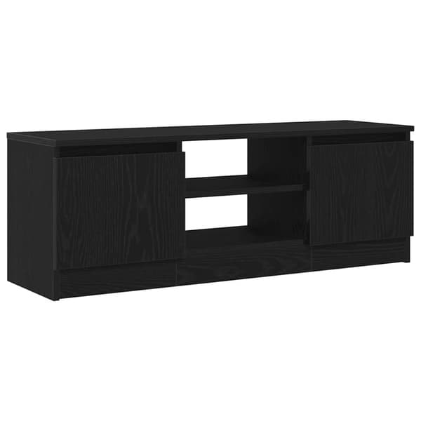 TV-bänk svart ek 102x30x36 cm konstruerat trä