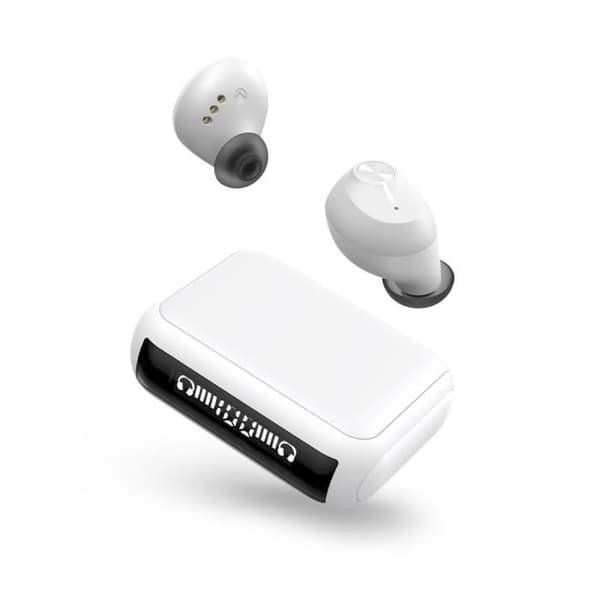 TWS Trådlösa Hörlurar Vita Bluetooth Med Skjutbart Lock LED-display