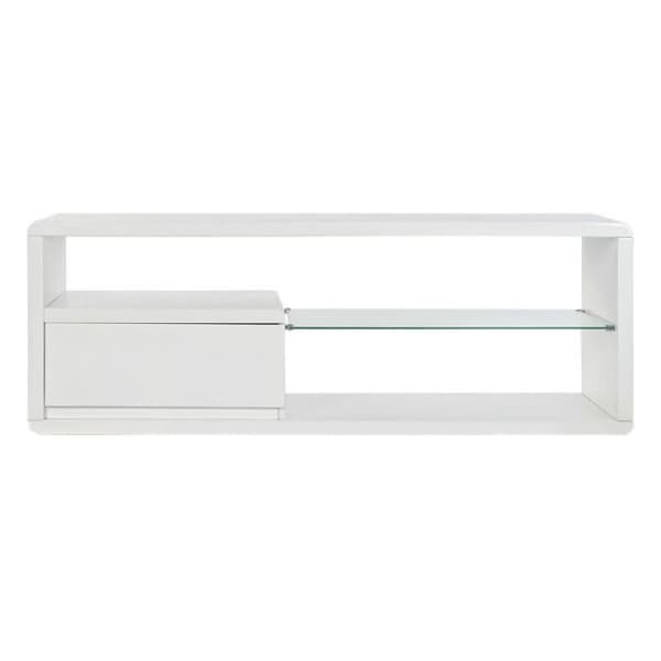 DKD Home Decor TV-skåp Vit Glas MDF (140 x 50 x 40 cm) - 8424001880645