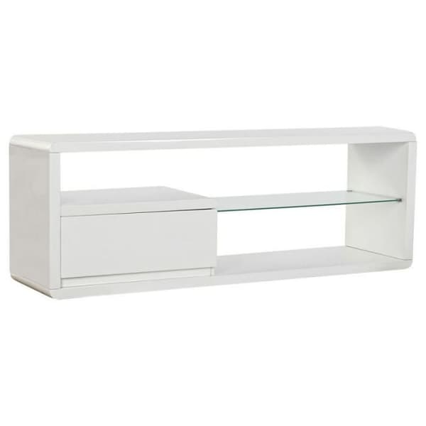 DKD Home Decor TV-skåp Vit Glas MDF (140 x 50 x 40 cm) - 8424001880645