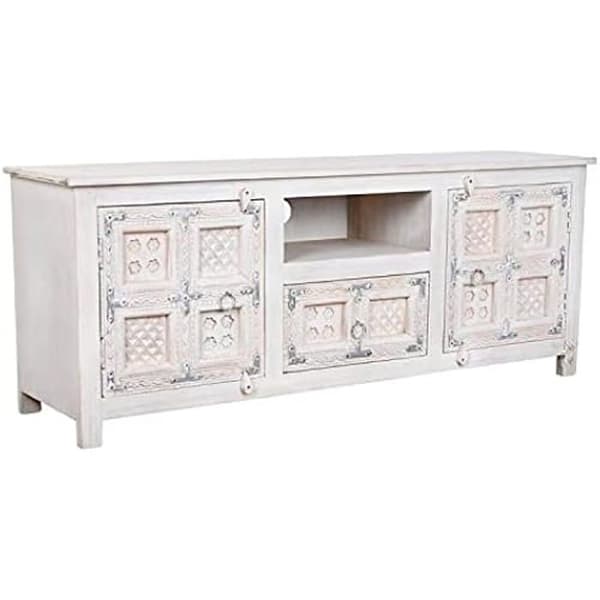 TV-skåp - DKD Heminredning - Standard - Trä - Vit - 66x157,4x45 cm