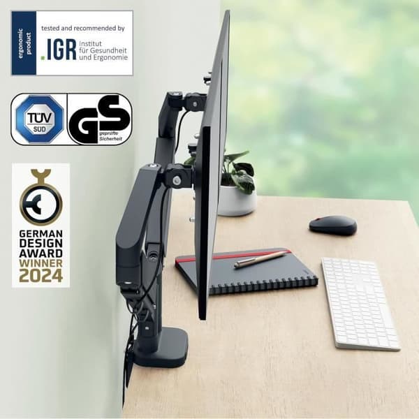 Stöd för dubbla skärmar - LEITZ - Ergo - Upp till 32 - Färg Grå - Ergonomisk