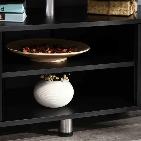 Rootz Contemporary Design TV -penkki - TV -teline - Mediakonsoli - Multi Säilytysvaihtoehdot - 120L x 40W x 52H CM - Musta Chrome