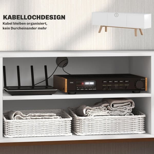 Rootz TV -laatikko - TV -kaappi - Viihdekonsoli - Kaapelin hallinta - 150 x 39 x 50 cm