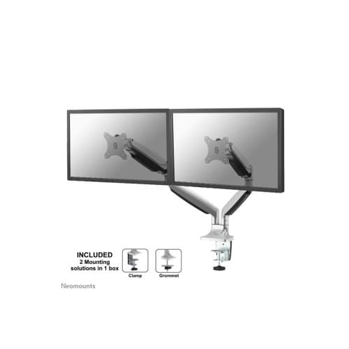 Neomounts NM-D750D monteringssats - fullständig rörelse - för 2 LCD-bildskärmar - silver