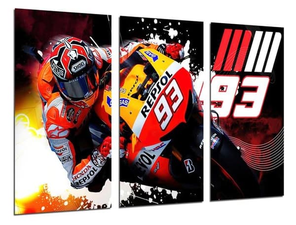 Dkorarte Modernt Tableau Foto Moto GP, 93, Repsol, Marquez, bakgrundsbild, Honda RC213V, 97 x 62 cm, ref. 27383