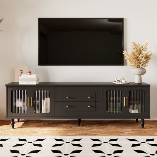 Rootz Retro TV Lowboard - Entertainment Console - Media Unit - Gott lagring - 175 cm x 38 cm x 55,5 cm