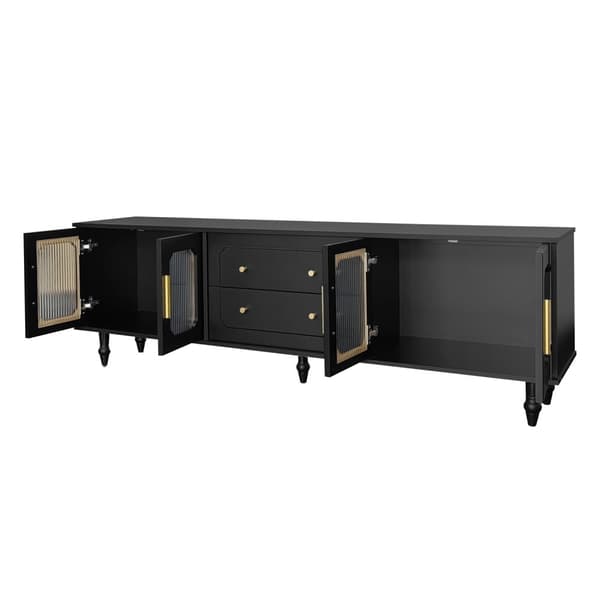Rootz Retro TV Lowboard - Entertainment Console - Media Unit - Gott lagring - 175 cm x 38 cm x 55,5 cm