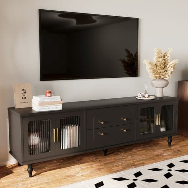Rootz Retro TV Lowboard - Entertainment Console - Media Unit - Gott lagring - 175 cm x 38 cm x 55,5 cm