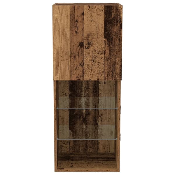 vidaXL TV-kaappi LED-valoilla vanhasta puusta 40,5x30x102 cm