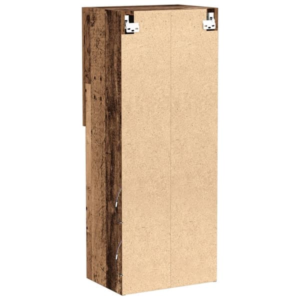 vidaXL TV-kaappi LED-valoilla vanhasta puusta 40,5x30x102 cm
