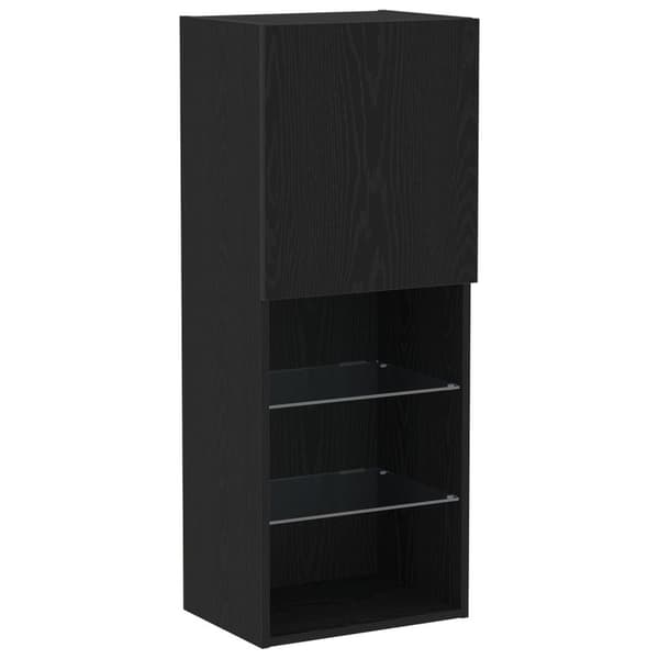 vidaXL TV-benk med LED-lamper Svart Eik 40,5x30x102 cm