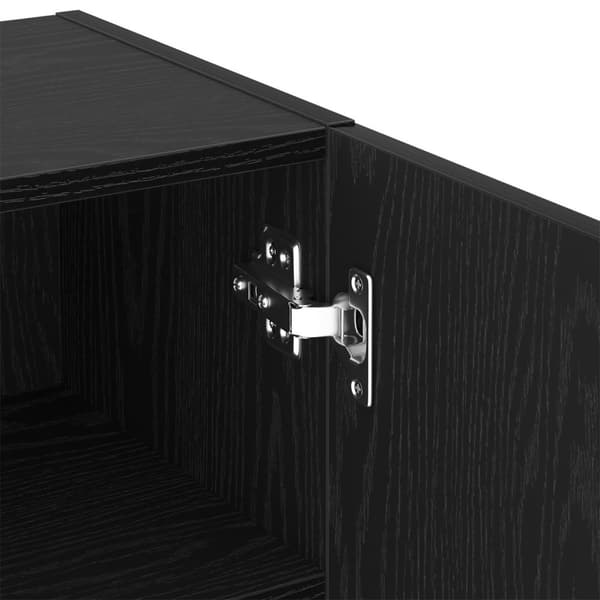 vidaXL TV-benk med LED-lamper Svart Eik 40,5x30x102 cm