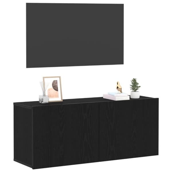 vidaXL TV Veggskap Svart Eik 100x30x41 cm Konstruert Tre