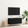 Miniatyrbilde 2 av 11: vidaXL TV Veggskap Svart Eik 100x30x41 cm Konstruert Tre