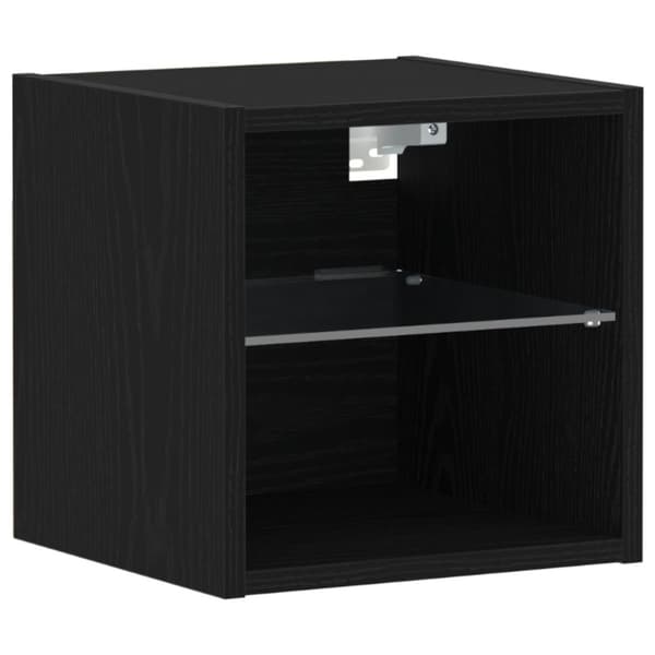 vidaXL LED TV-skap 2 stk Svart Eik 30x28,5x30 cm Ingeniørtre