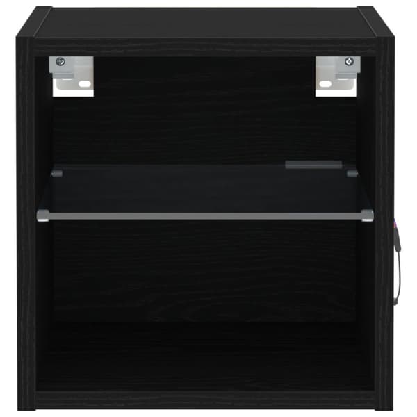 vidaXL LED TV-skap 2 stk Svart Eik 30x28,5x30 cm Ingeniørtre