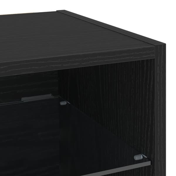 vidaXL LED TV-skap 2 stk Svart Eik 30x28,5x30 cm Ingeniørtre