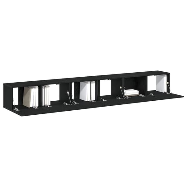 vidaXL TV-skåp Set med 3 Svart Trä Stor Förvaring Svart Trä TV-Ställ