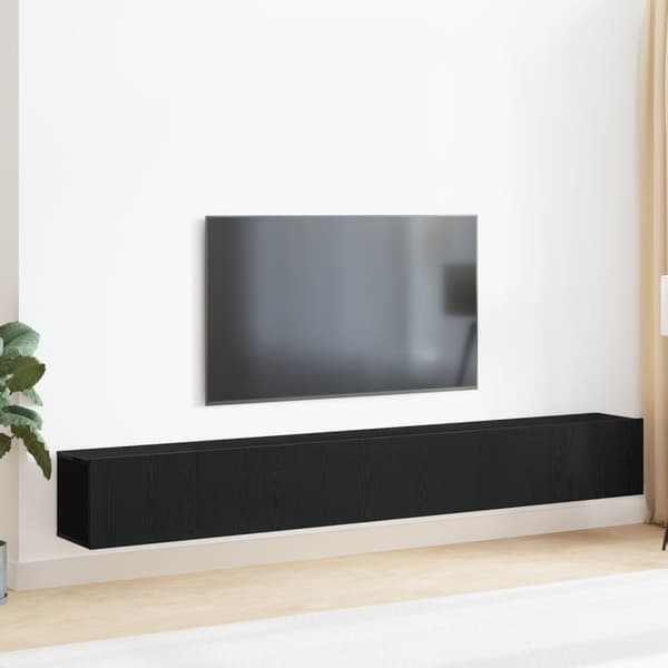 vidaXL TV-skåp Set med 3 Svart Trä Stor Förvaring Svart Trä TV-Ställ