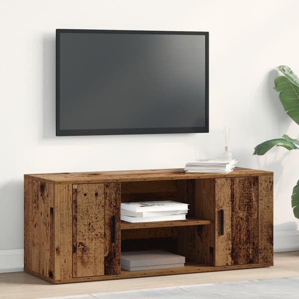 vidaXL TV-bänk Gammalt trä MDF Medium Rustik TV-bänk Rektangulär