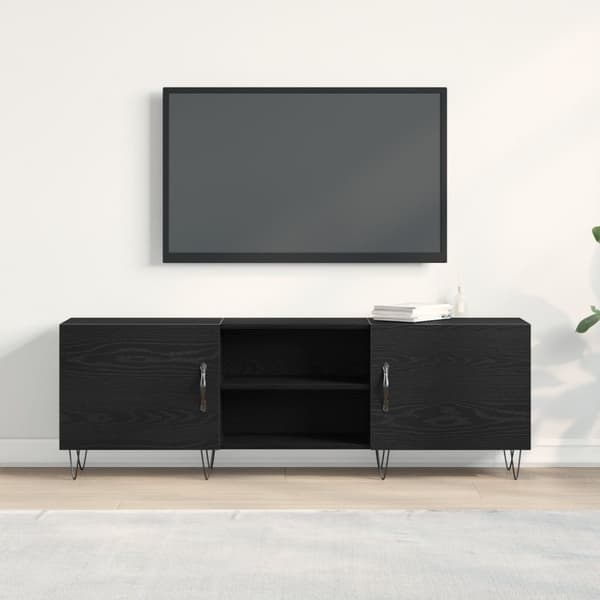 vidaXL TV-skap Svart Eik 150x30x50 cm Konstruert Tre