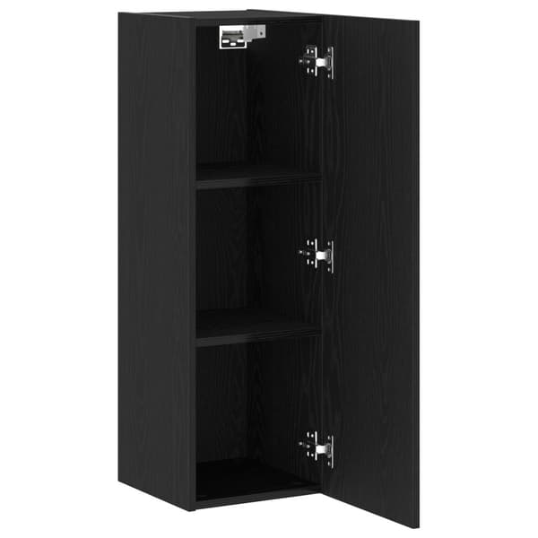vidaXL TV-skab Sort egetræ Konstrueret træ 30,5 x 30 x 90 cm TV-skab