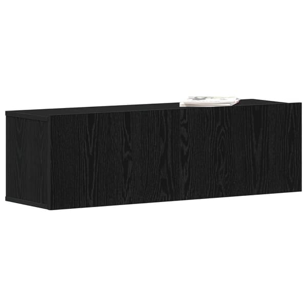 vidaXL Vegghengt TV-Benk i Svart Eik 100x30x30 cm Laget av Konstruert Tre