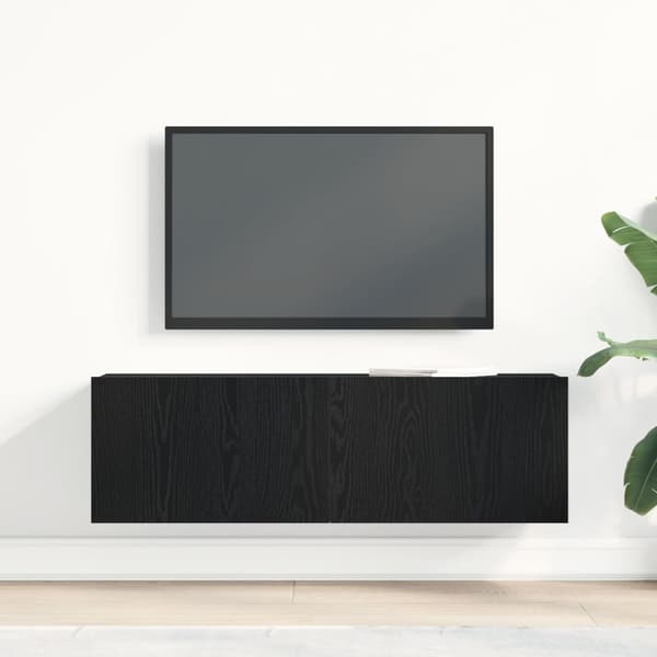 vidaXL Vegghengt TV-Benk i Svart Eik 100x30x30 cm Laget av Konstruert Tre