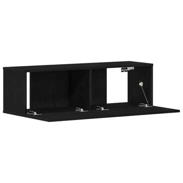 vidaXL Vegghengt TV-Benk i Svart Eik 100x30x30 cm Laget av Konstruert Tre