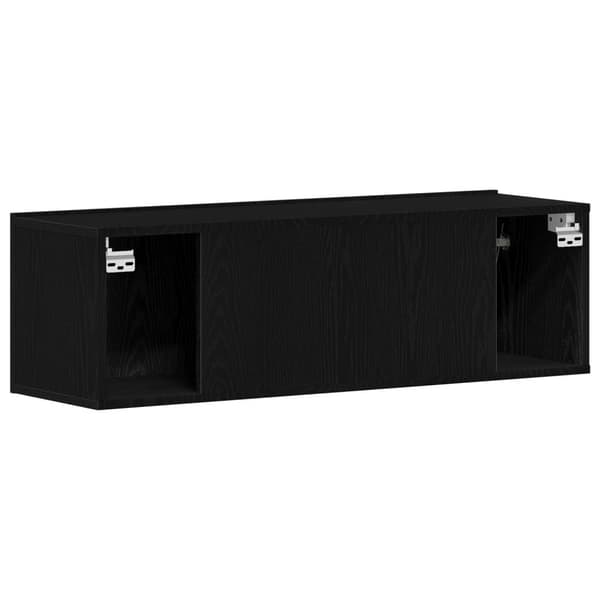 vidaXL Vegghengt TV-Benk i Svart Eik 100x30x30 cm Laget av Konstruert Tre