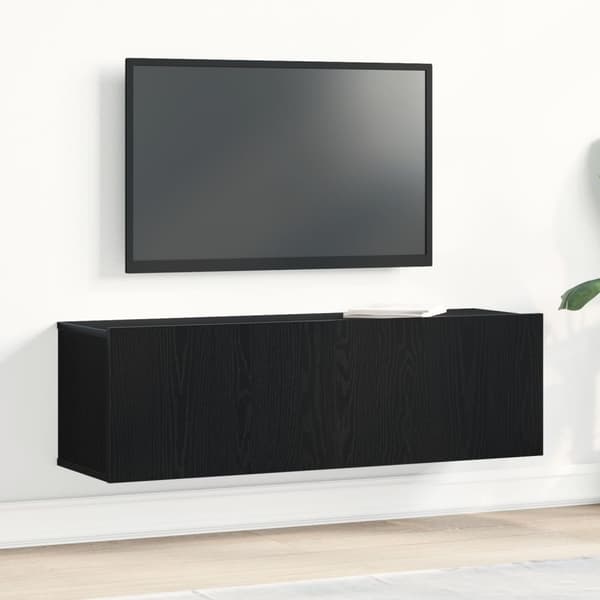 vidaXL Vegghengt TV-Benk i Svart Eik 100x30x30 cm Laget av Konstruert Tre