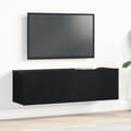 Miniatyrbilde 2 av 11: vidaXL Vegghengt TV-Benk i Svart Eik 100x30x30 cm Laget av Konstruert Tre