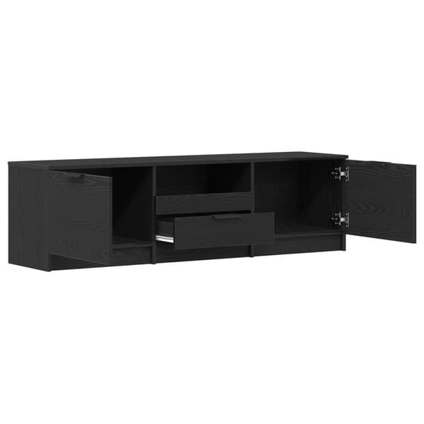 vidaXL TV-skab Sort egetræ Konstrueret træ 140*35*40 TV-skab