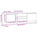 Miniatyrbillede 11 af 11: vidaXL TV-skab Sort egetræ Konstrueret træ 140*35*40 TV-skab