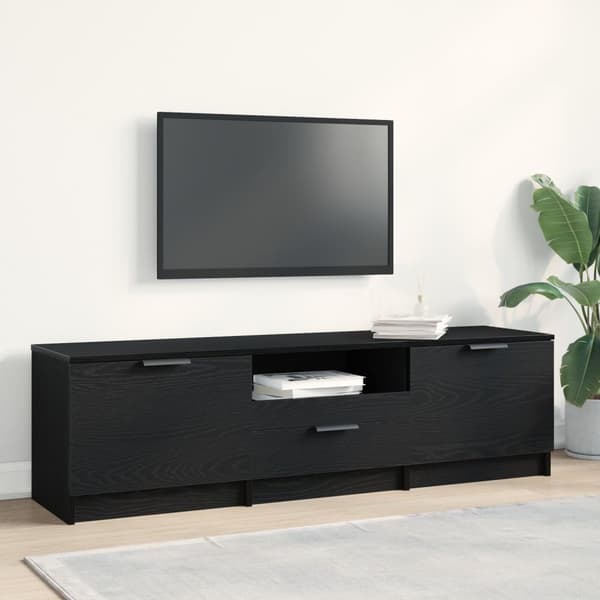 vidaXL TV-skab Sort egetræ Konstrueret træ 140*35*40 TV-skab