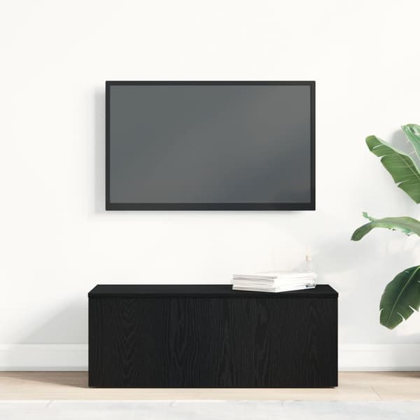vidaXL TV-benk i svart eik, 80x34x30 cm, laget av konstruert tre