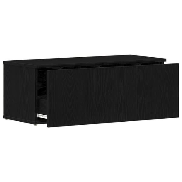 vidaXL TV-benk i svart eik, 80x34x30 cm, laget av konstruert tre