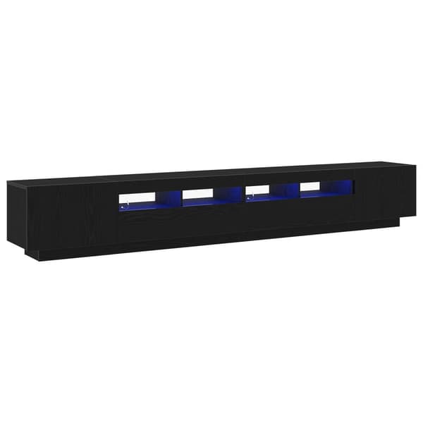vidaXL TV-skap med LED-lys i svart eik 260x35x40 cm av konstruert tre