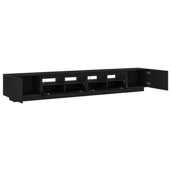 vidaXL TV-skap med LED-lys i svart eik 260x35x40 cm av konstruert tre